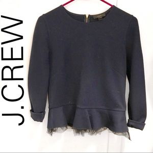 Jcrew Navy Peplum Top XXS